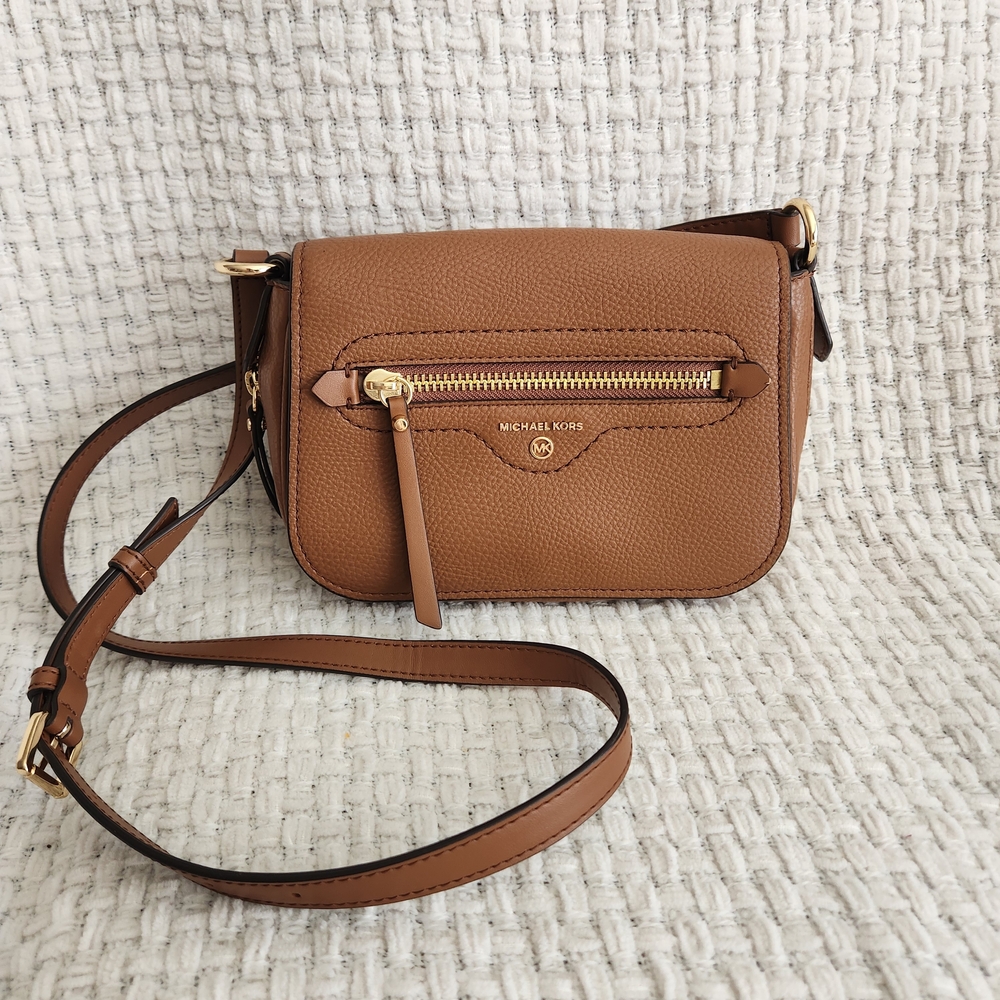 Michael Kors Brown Crossbody Bag with Gold Details